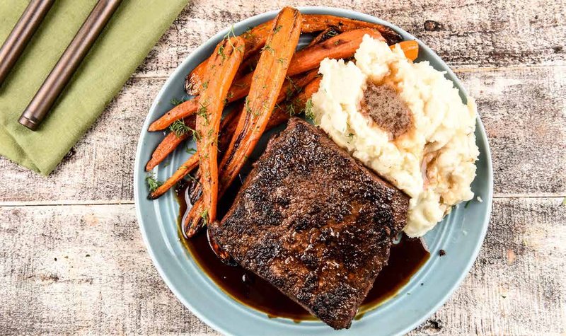 Coffee Rubbed Steak and Brown Butter Mashed