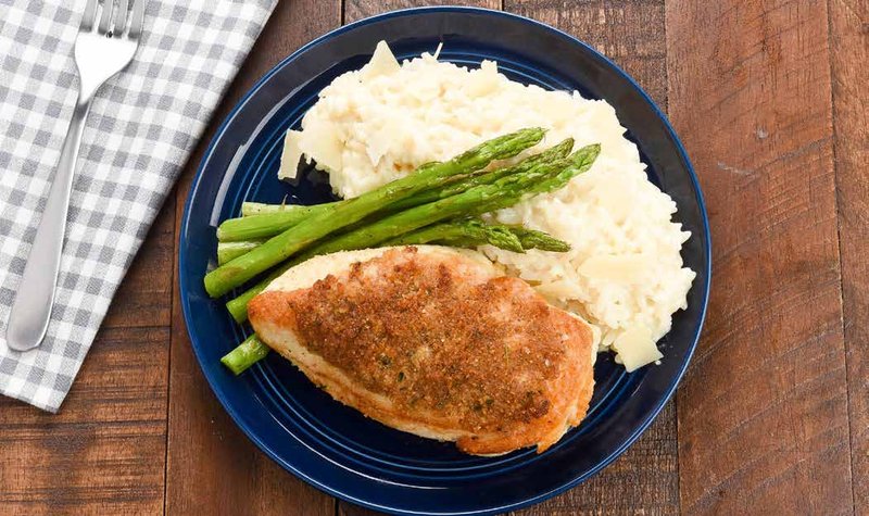 Crispy Italian Chicken and Creamy Parmesan Rice