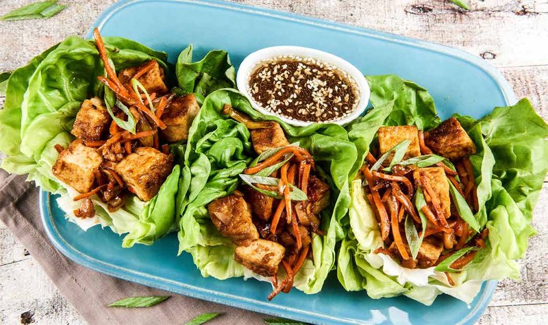 Glazed Tofu Lettuce Wraps