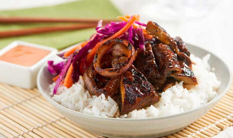 Korean BBQ Portobello Rice Bowl