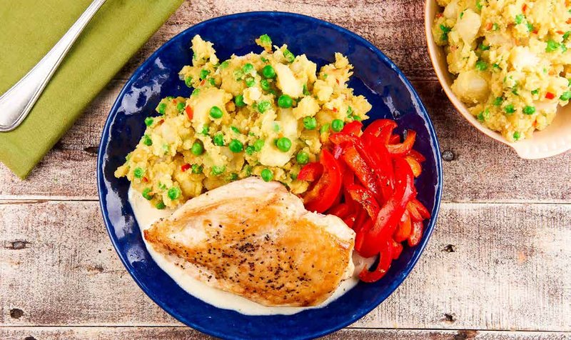 Pan-Seared Chicken and Samosa-Style Potatoes