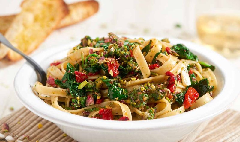 Parsley-Pistachio Fettuccine