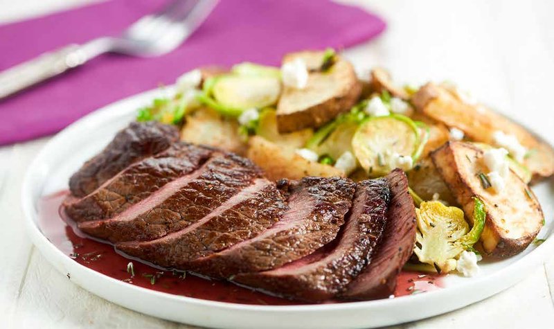 Sirloin with Fig and Red Wine Reduction
