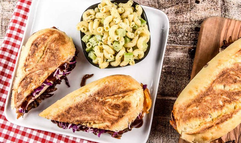 BBQ Chicken Panini with Cheddar Cheese