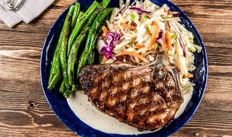 Bone-In Pork Chop with Alabama-Style BBQ Sauce