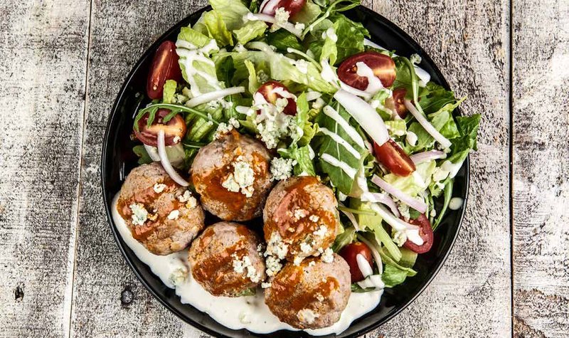 Buffalo Turkey Meatball Salad