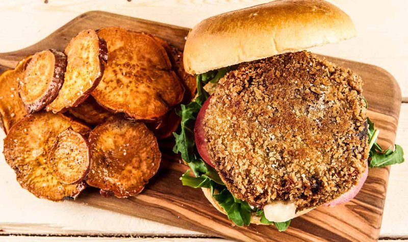 Crispy Cheese Stuffed Portobello Burger