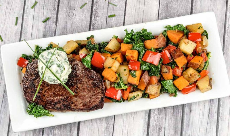 Flat Iron Steak and Fines Herbes Butter