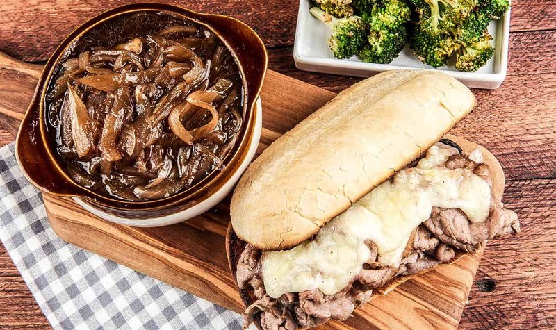 French Onion Soup and Roast Beef Melt