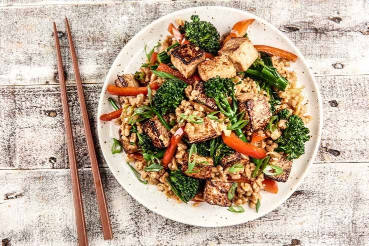 Korean BBQ Tofu with Farro