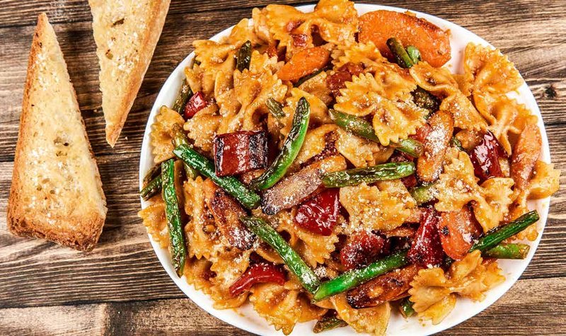 One Pan Charred Vegetable Farfalle