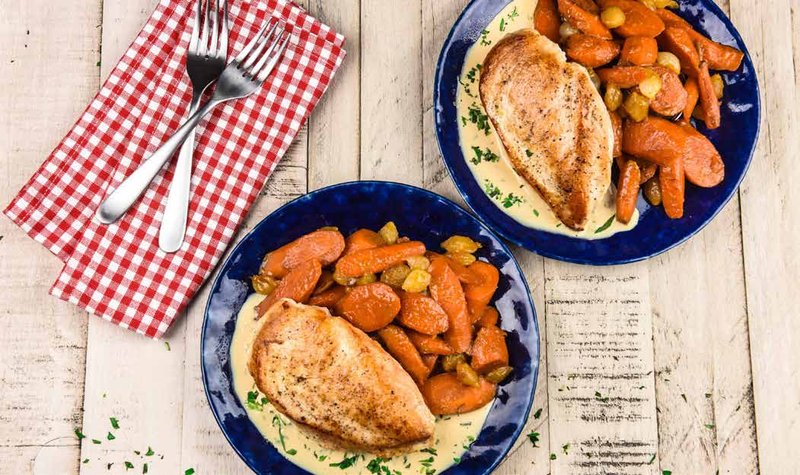 Roasted Chicken with Sweet Miso-Glazed Carrots