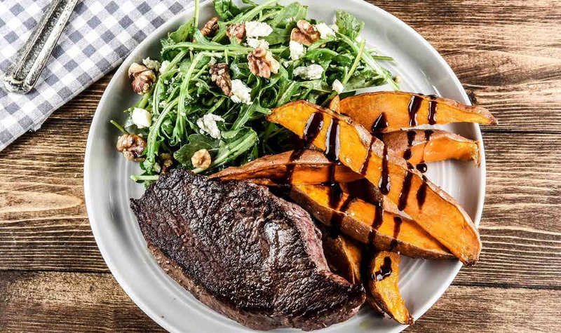 Seared Flat Iron and Roasted Sweet Potatoes