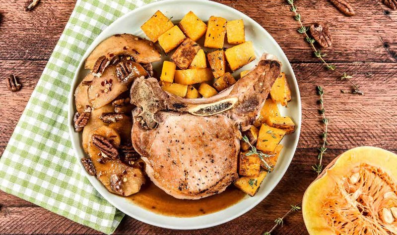 Spicy Caramel Apple Pork Chops