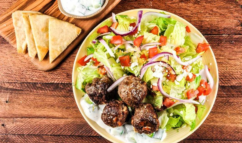 Turkey Gyro Meatball Salad