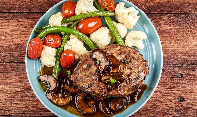 Turkey Salisbury Steak with Mushroom Gravy